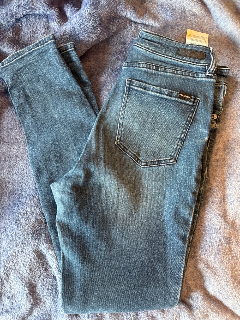 Volcom Women's Dark Blue Stretch Skinny Jeans